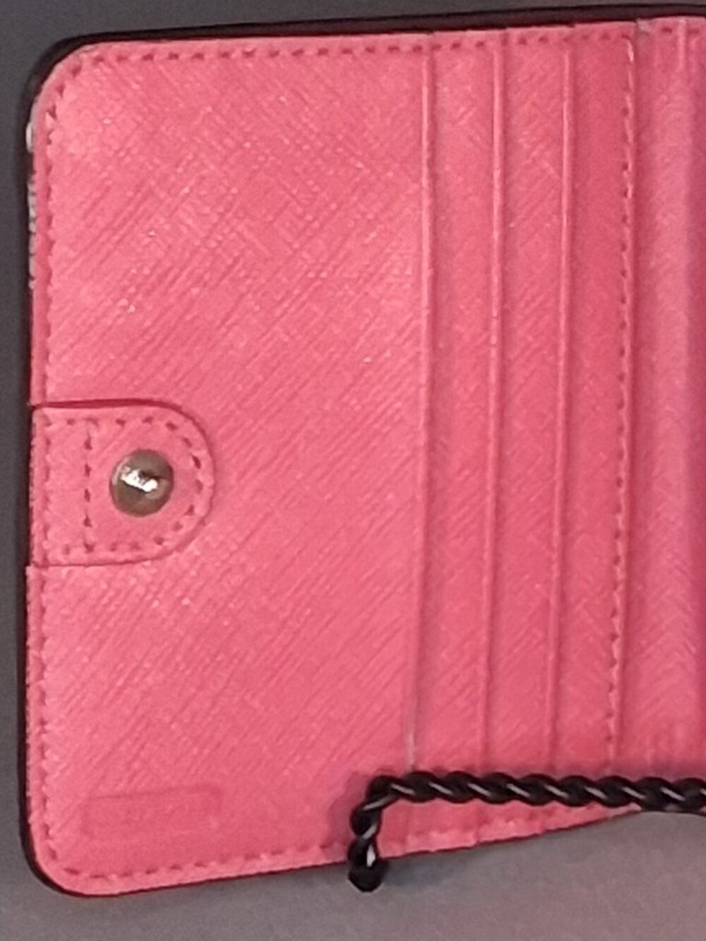 NWT Coach Pink Saffiano Leather Bow Bifold Snap Compact Wallet F53141 - Picture 7 of 13
